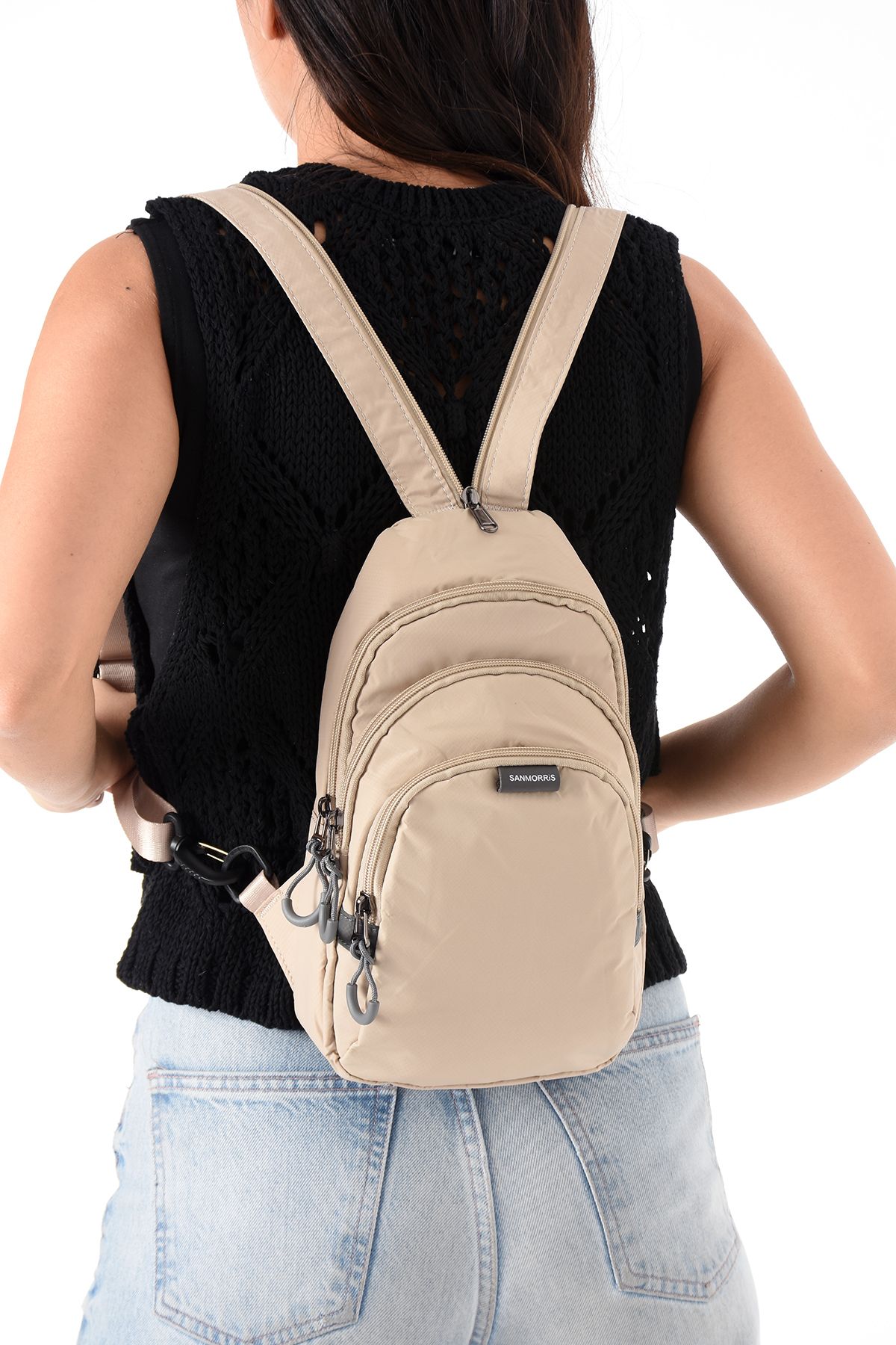 morpelikan Unisex Paraşüt Kumaş Suya Dayanıklı 3 Bölmeli Çapraz Ve Sırtlık Askılı Kırmızı Body Bag