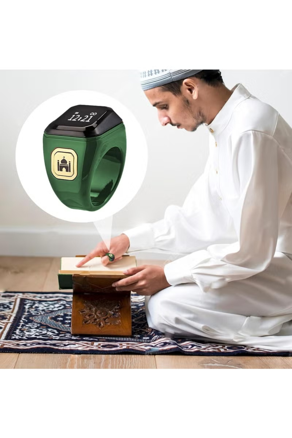 BSTWSH-22mm Zikr Ring Smart Ring with Vibration Reminder Tasbih Counter and Bluetooth Connection 7