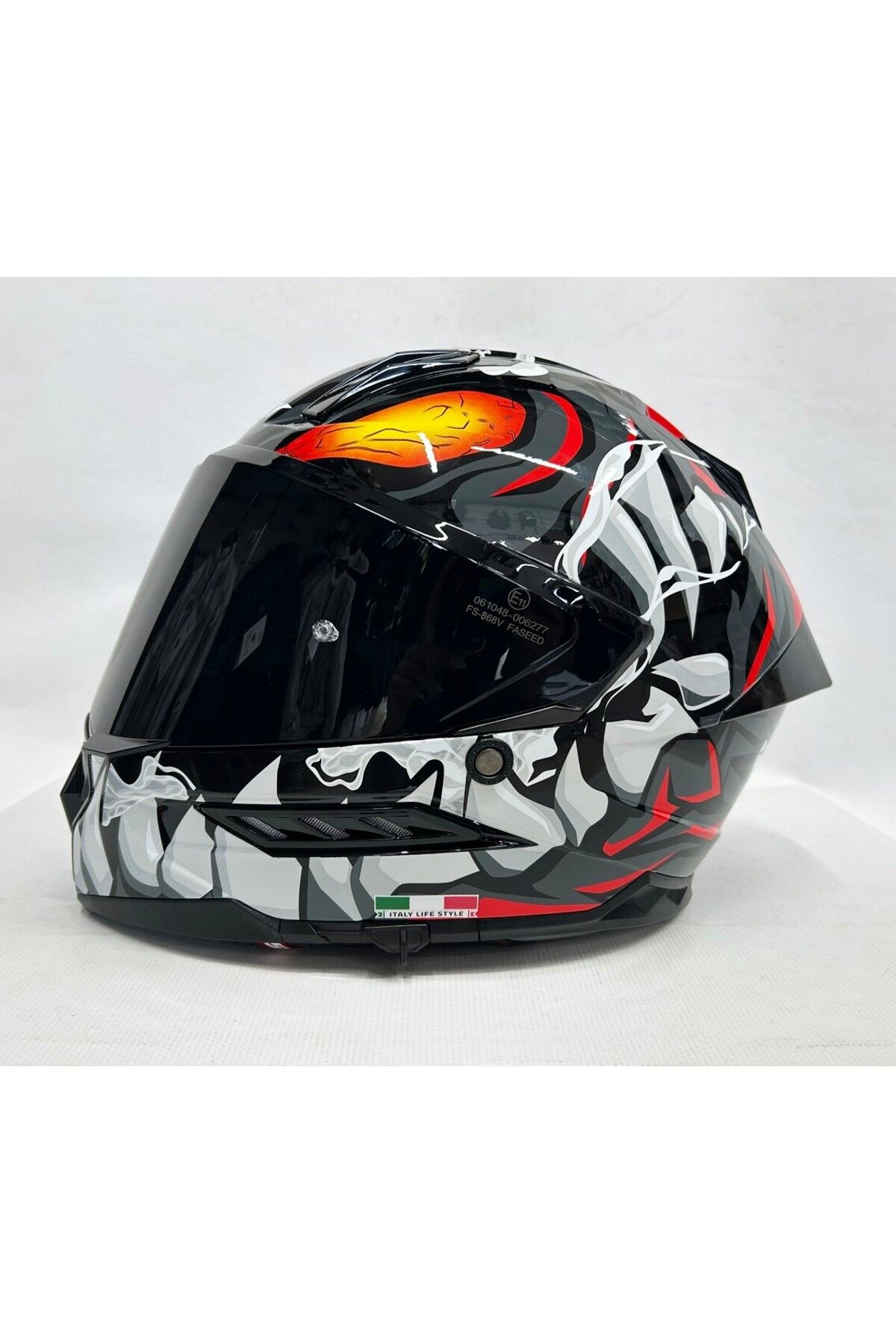 Sway Sw 868 Cannibal Black Grey Red Güneş Vizörlü Siyah Camlı