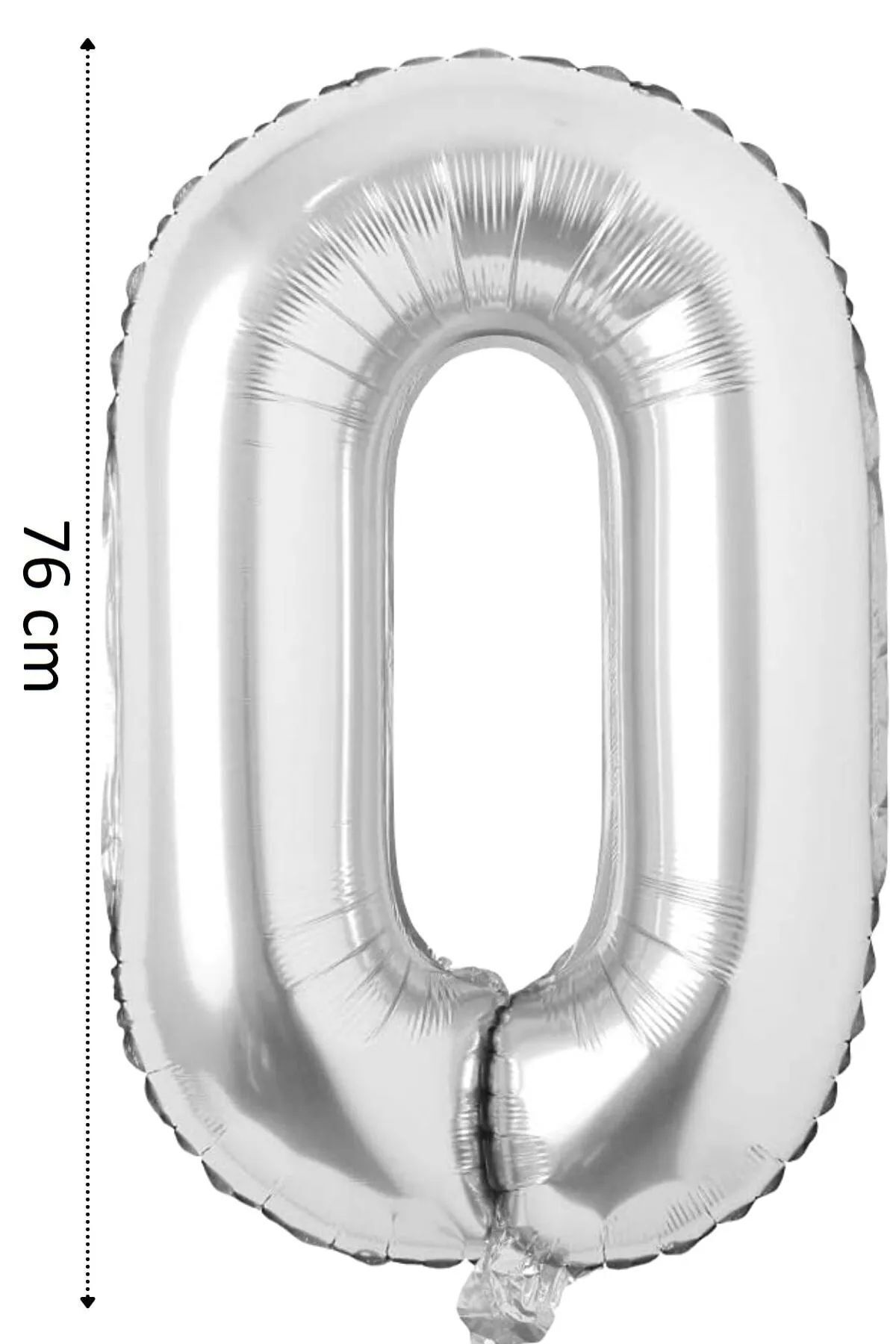 Store 0 Rakam Balon Gümüş Renk Folyo Balon 76 cm 34 inç Helyum Balon 0 Yaş Balon Gümüş 0 Sayı Folyo Balon