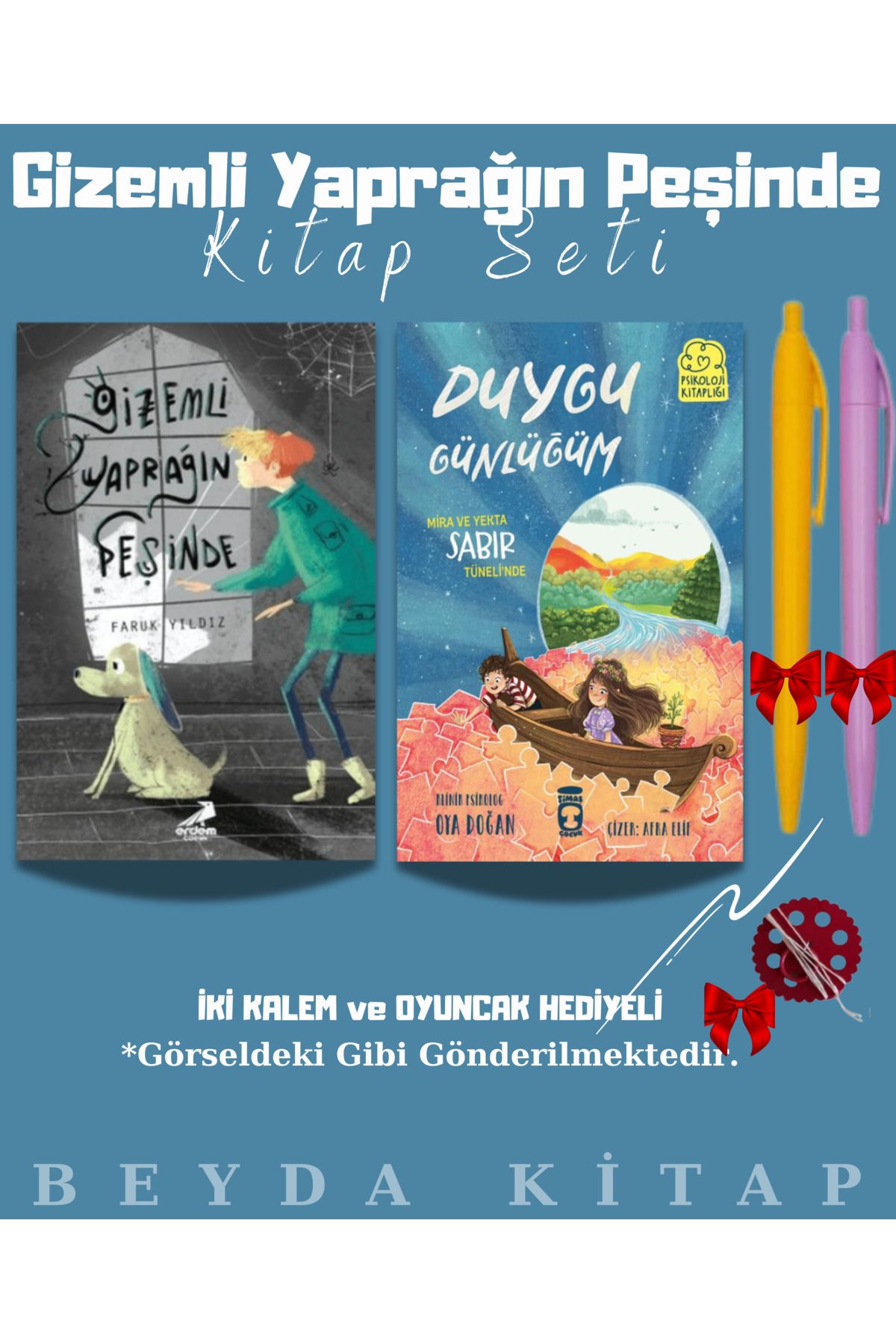 Erdem Yayınları Gizemli Yaprağın Peşinde - Duygu Günlüğüm - Kalem ve Oyuncak Hediyeli Kitap Seti