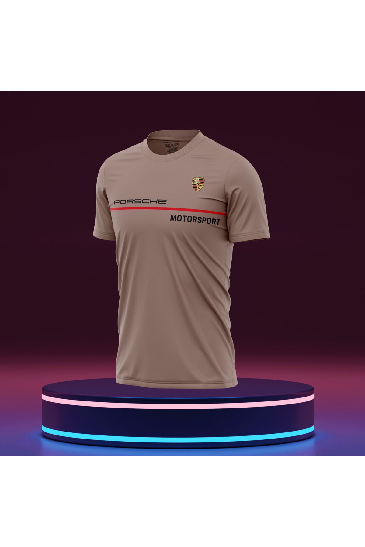 Bulvar Lee Erkek Sıfır Yaka Porsche Baskılı Yazlık T-Shirt