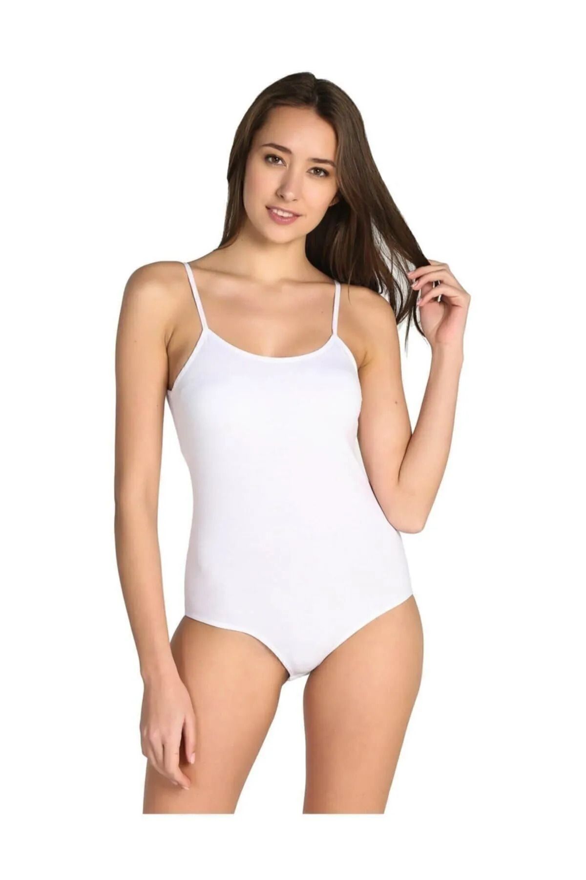 Pardon Kadın Beyaz 6'Lı Paket %100 Pamuk Siyah Ip Askılı Kancalı Body Zıbın