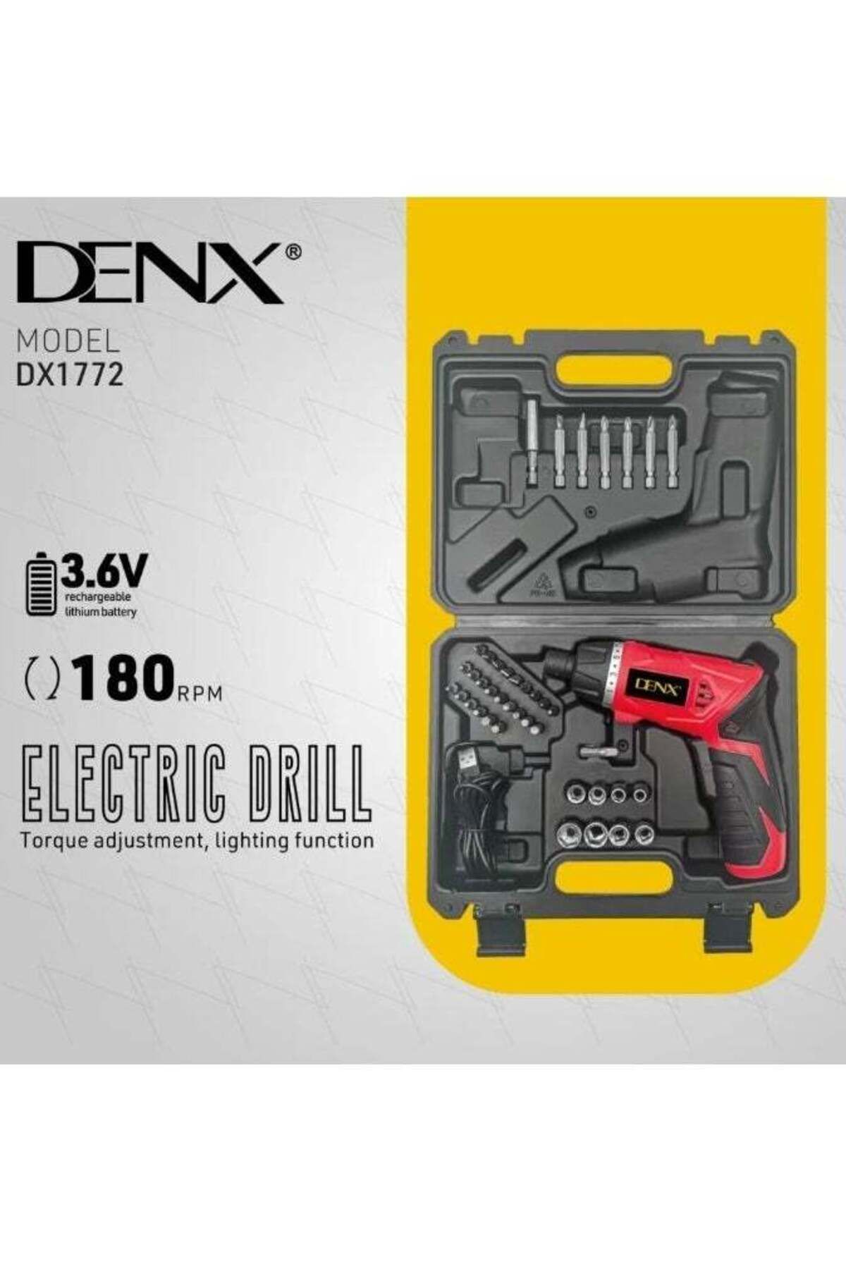 Denx-مثقاب لاسلكي إلكتروني ذكي للتفكيك والتجميع، مزود بمصباح يدوي مدمج، 2