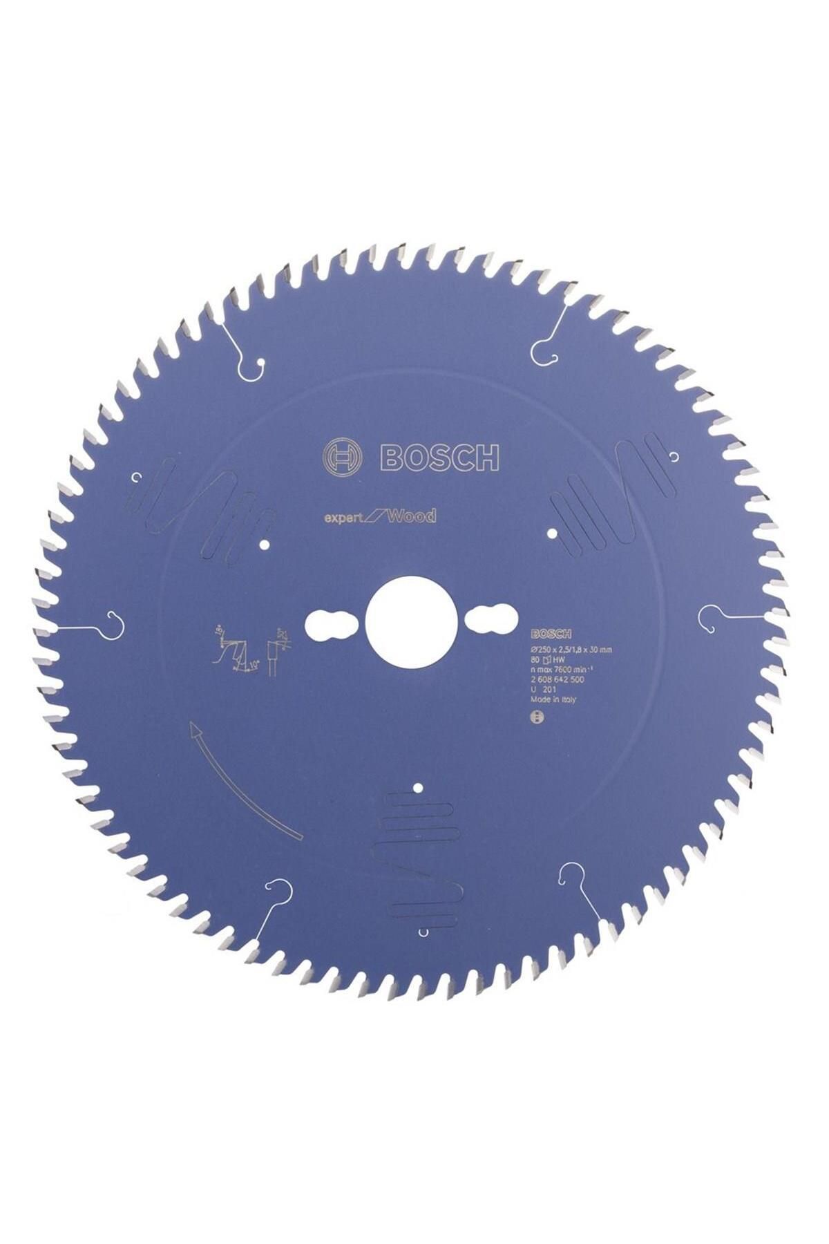 Bosch - Expert Serisi Ahşap için Daire Testere Bıçağı 250*30mm 80 Diş - 2608642500