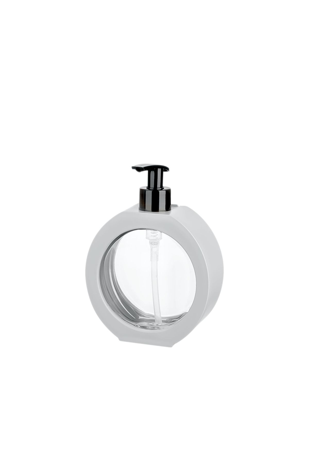 LE10 Lüx Görünüm Tezgah Üstü Mutfak Banyo Lavabo Wc Plastik Oval Gri, Bej Sıvı Sabunluk 350ML - 11,80oz