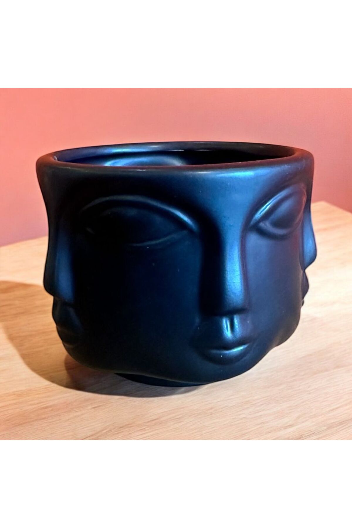 618 CONCEPT HAVELKA SURATLI SİYAH DEKORATİF KUÇUK BOY SAKSI 10X10X7,6 CM