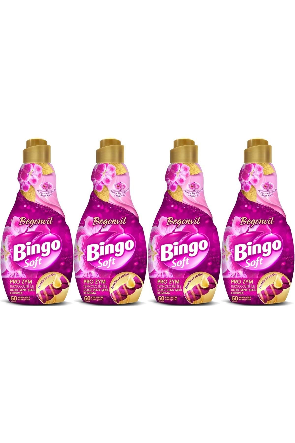 Bingo Soft Çamaşır Yumuşatıcı Konsantre 1440ML Begonvil (4 Lü Set)