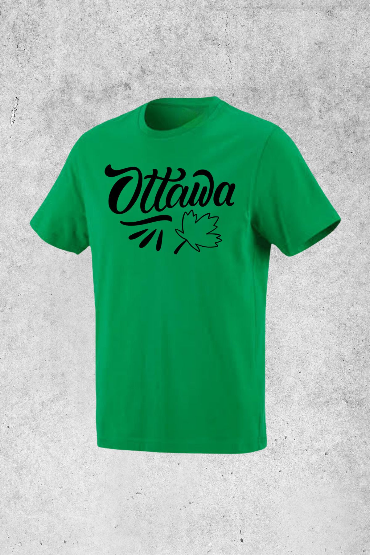 MOLICO Basic unisex sıfır yaka kısa kollu Ottowa baskılı tshirt