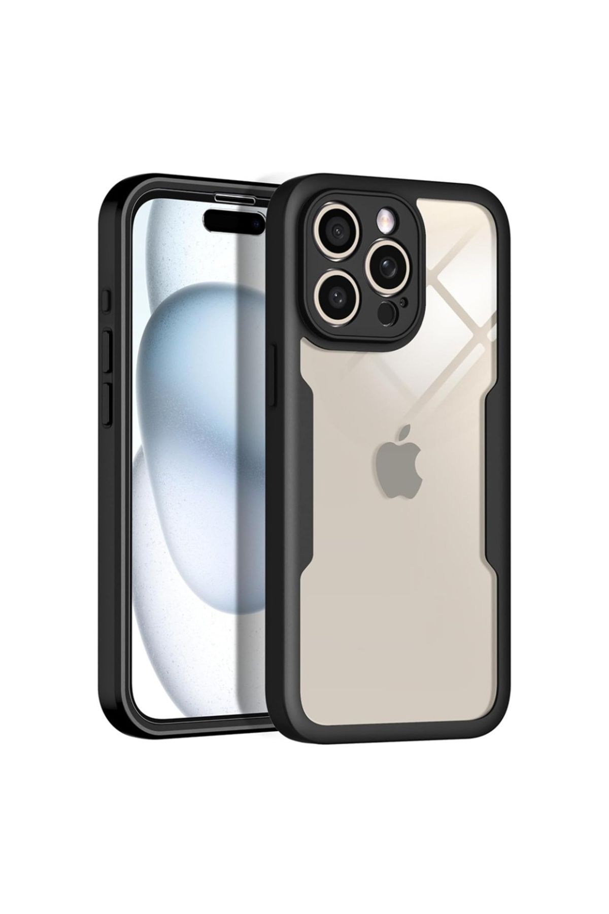 SKYDDAR INNOVATION-Husă + folie de protecție pentru iPhone 16 Pro Max, [pachet 360°] ColorVerse, neagră, set cu autocolant 2
