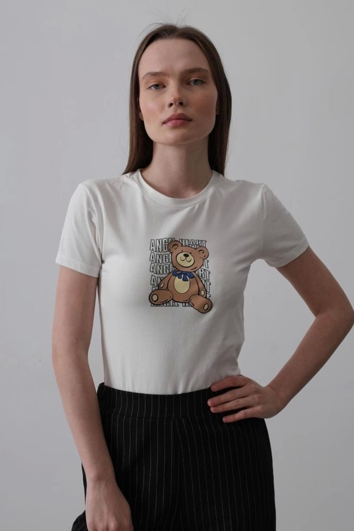 nedo7 Baskı Detaylı T-shirt - Ekru