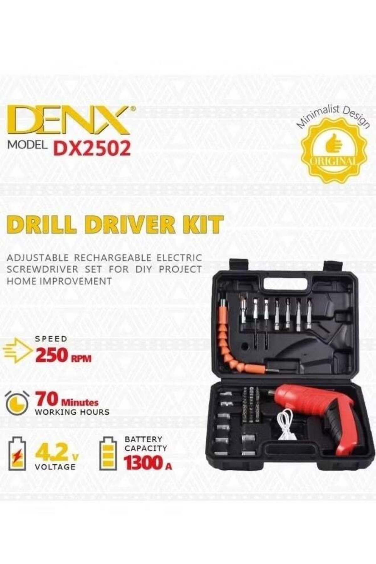Denx-مجموعة أدوات الحفر، مثقاب إلكتروني لاسلكي ذكي للتفكيك والتجميع، متوفر بجميع الألوان 2