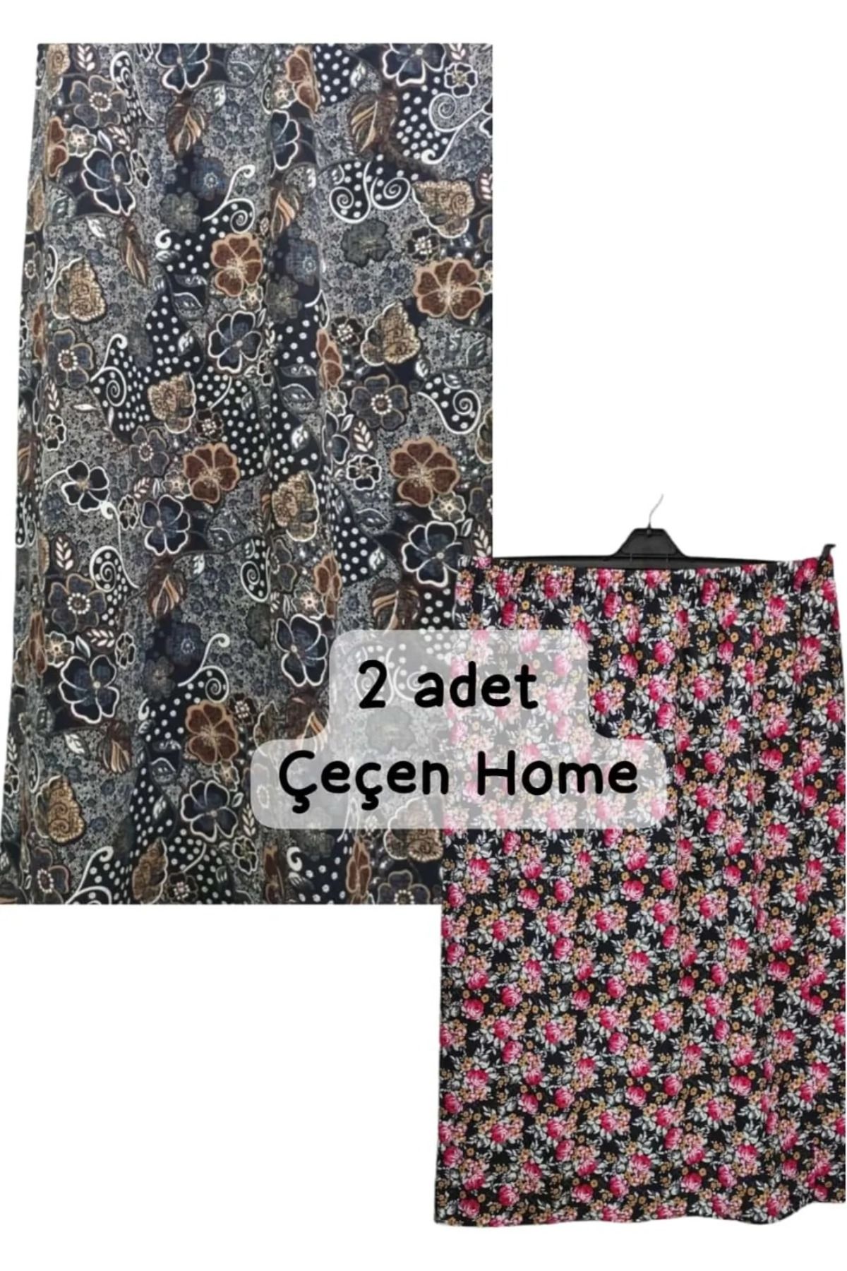 ÇEÇEN HOME Kadın Anne Beli Lastikli Yazlık Desenli 6 Parçalı Basma Etek