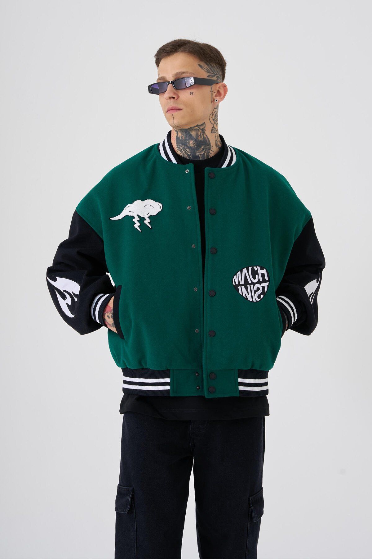 Machinist Erkek Cloud Oversize Yeşil Bomber Ceket