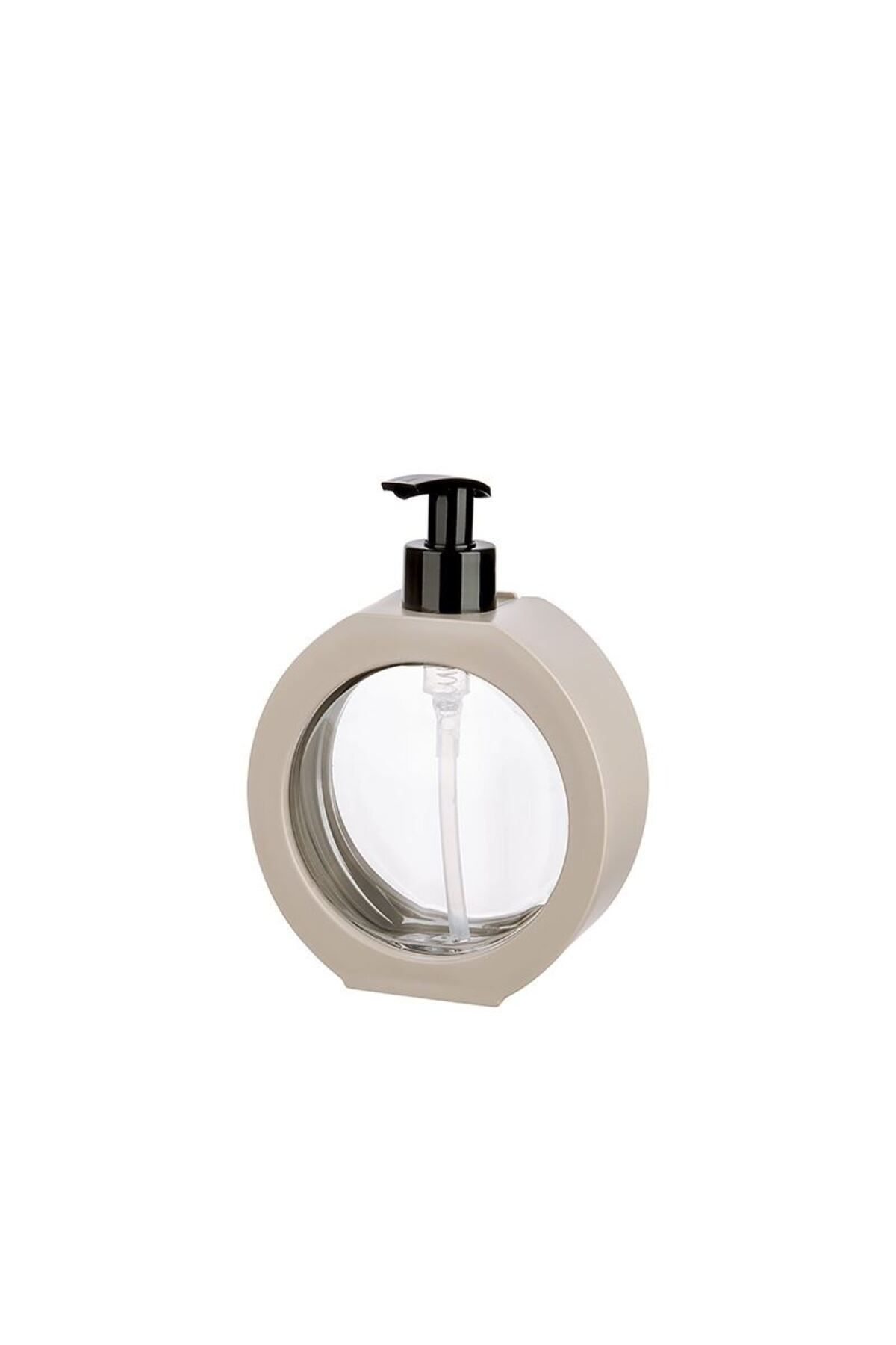 LE10 Lüx Görünüm Tezgah Üstü Mutfak Banyo Lavabo Wc Plastik Oval Gri, Bej Sıvı Sabunluk 350ML - 11,80oz