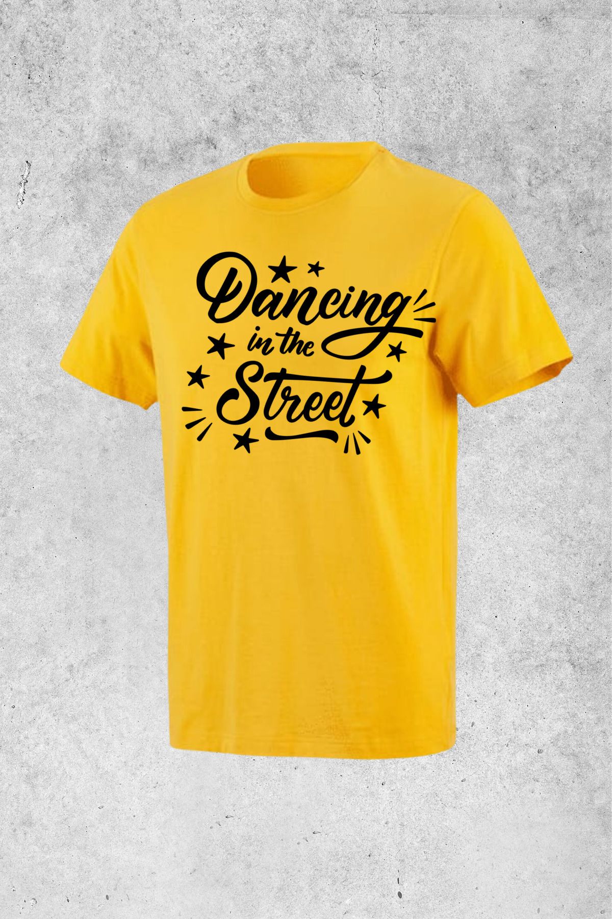 MOLICO Basic unisex sıfır yaka kısa kollu Dancinginthe street baskılı tshirt
