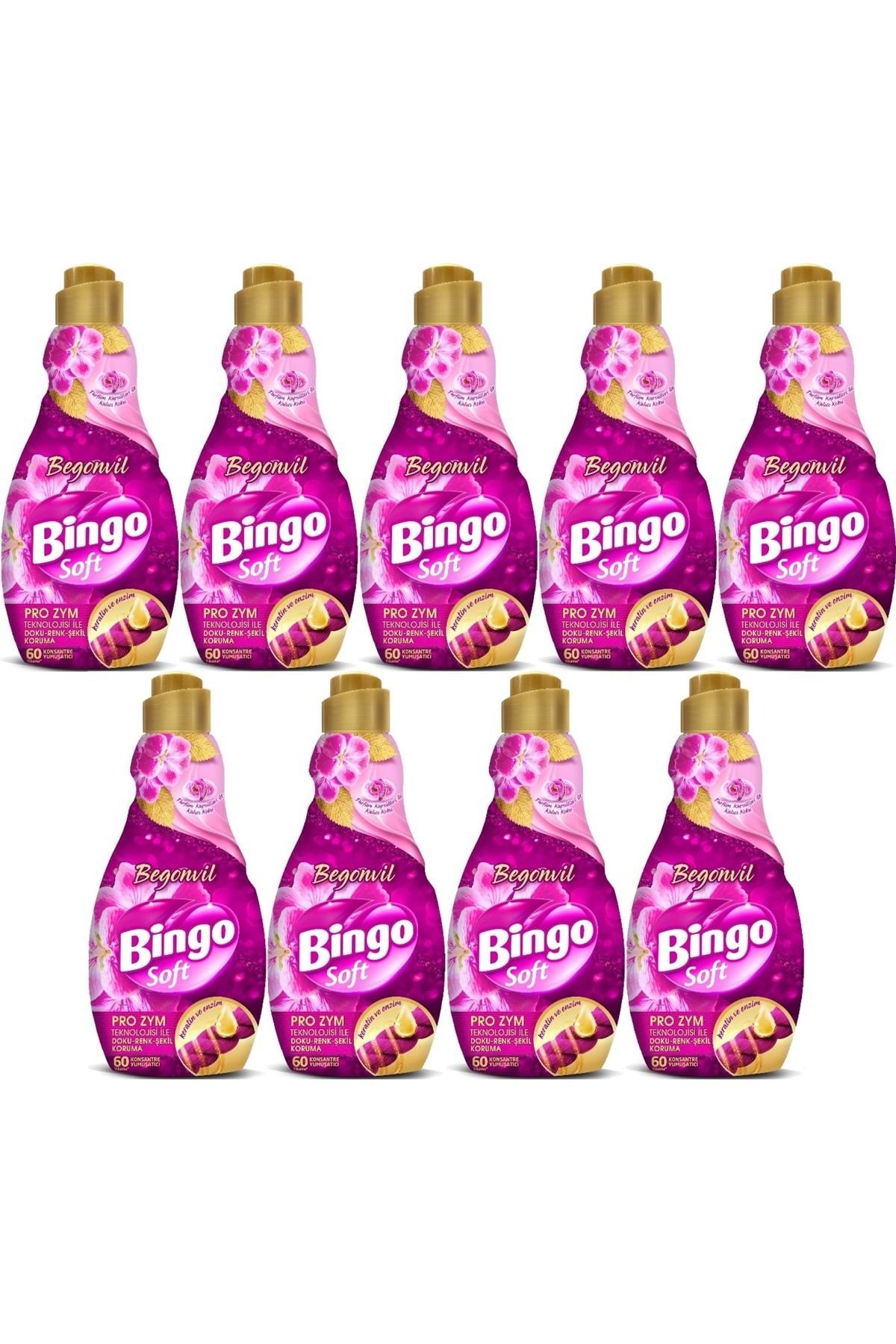 Bingo Soft Çamaşır Yumuşatıcı Konsantre 1440ML Begonvil (9 Lu Set)