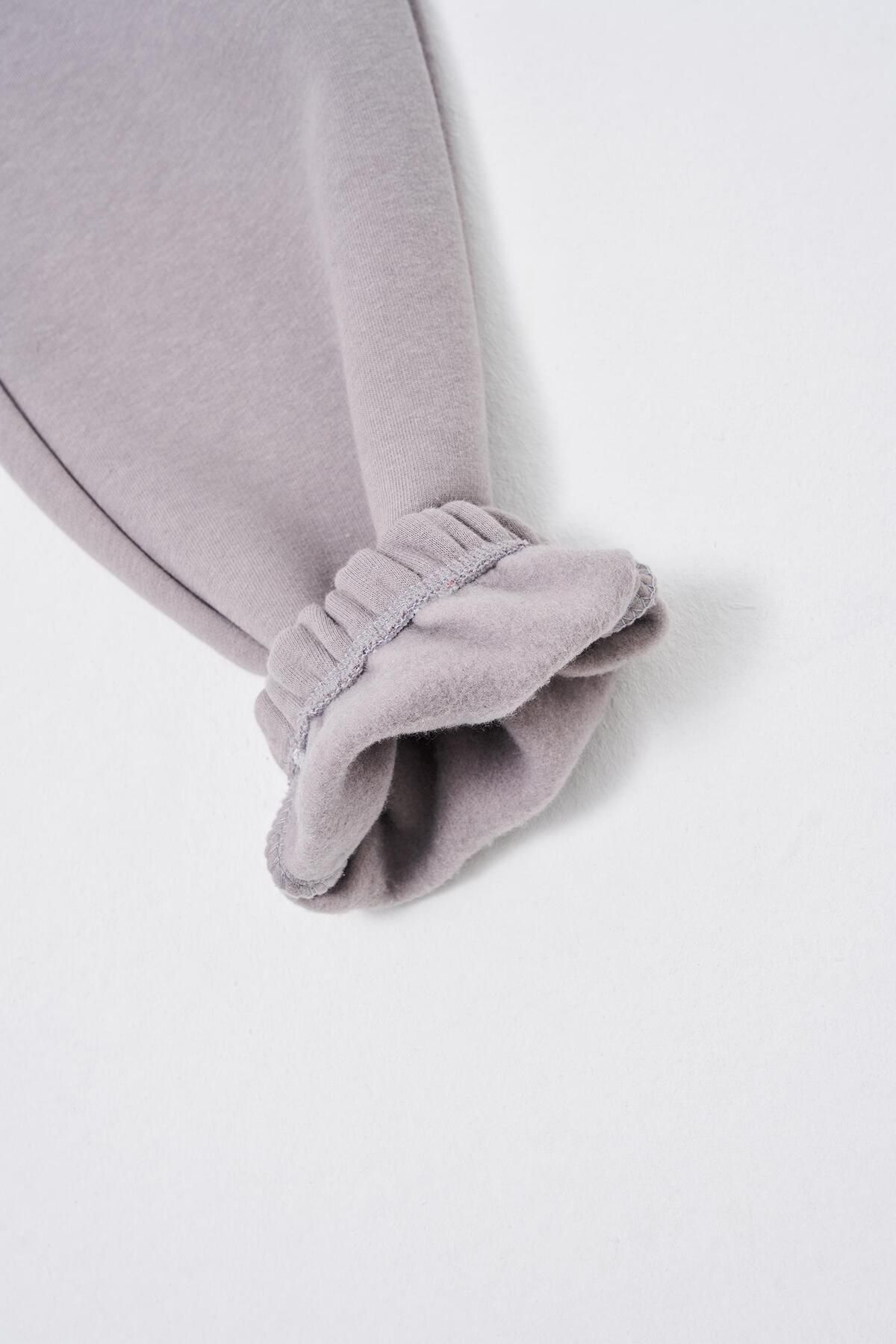 Machinist-Regular 3 Thread Raised Ice Gray 3 Pocket Sweatpants with Elastic Waist and Legs 7