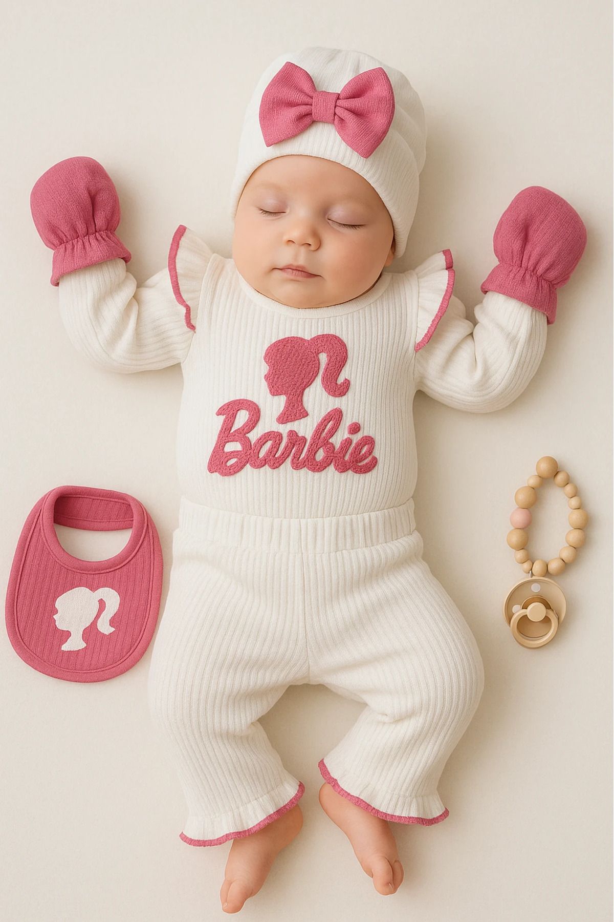 HAVUÇ BEBEK Coşay Barrbii Nakışlı 5 Parça Hastane Çıkışı Set