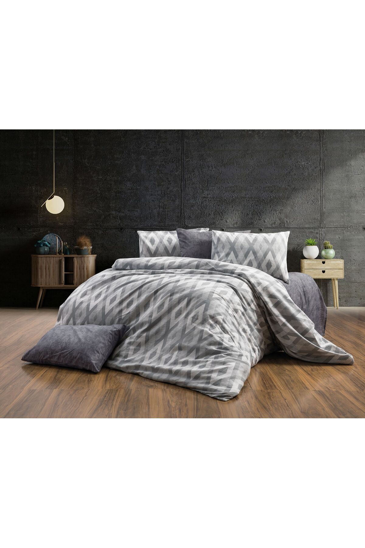 FurkanTicaret Çift Kişilik Nevresim Takımı - 1 Nevresim, 1 Lastikli Çarşaf, 2 Yastık Kılıfı - %70 Pamuk %30 poly