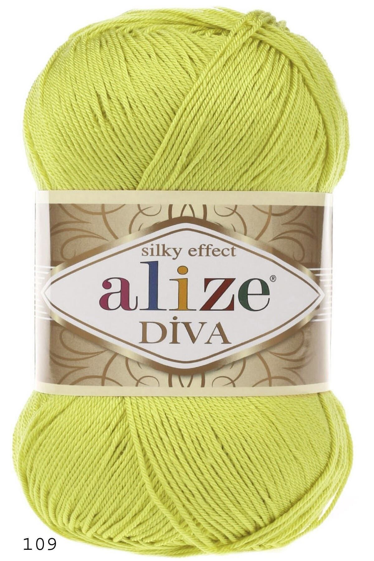 Alize-Di̇va 109 Lemon Microfiber String 100Gr. Single 1