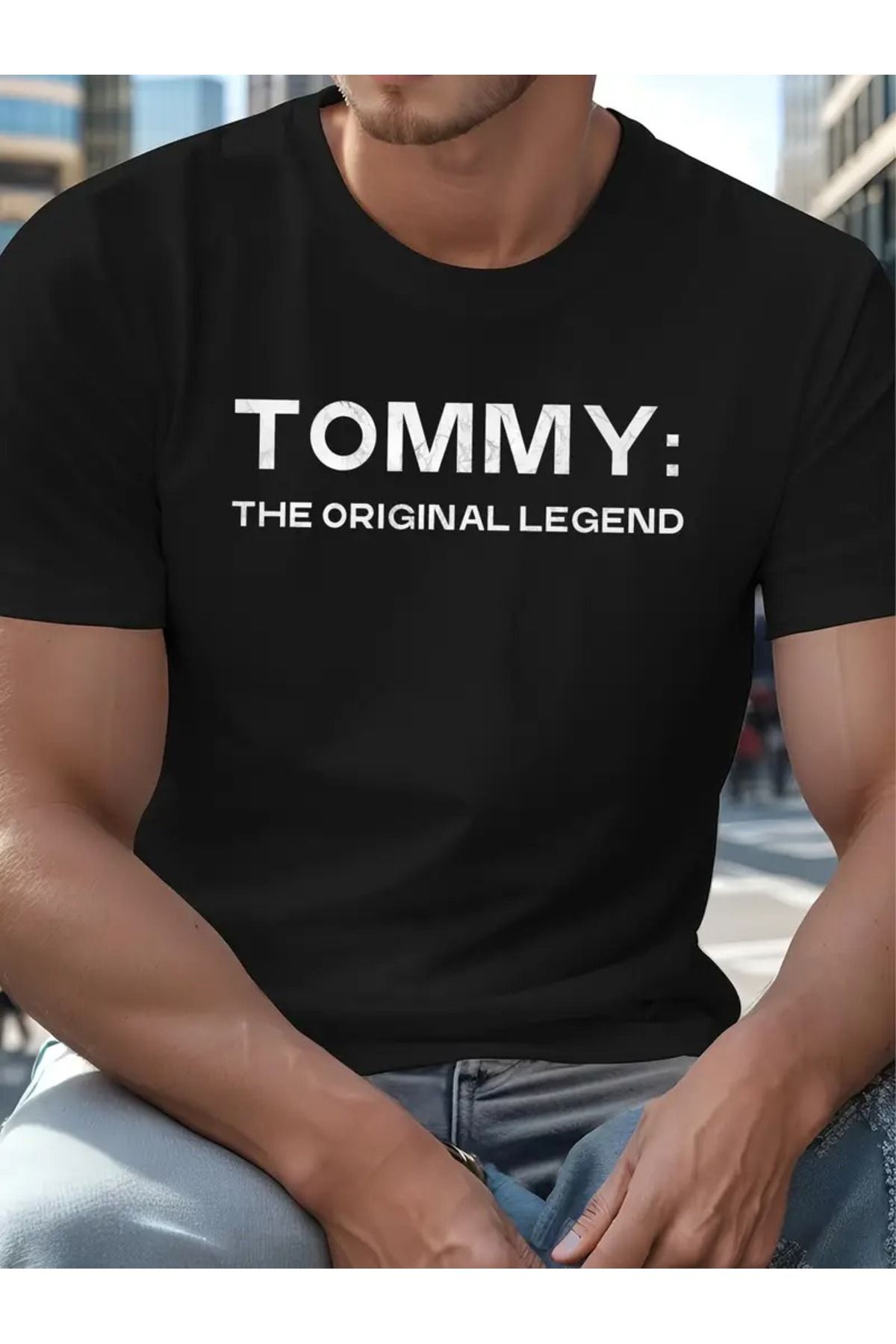 LAND MODA Tommy: Orijinal Legend Plus Size Erkek T-Shirt - Rahat Crew Neck, Kısa Kollu