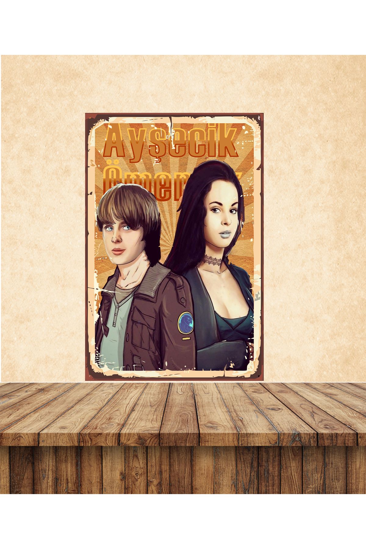 TAKIFİX Ömercik Ve Ayşecik Temalı 20 x 30 CM MDF Tablo