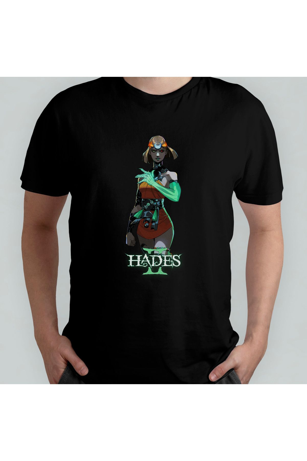Pixxa Hades II Unisex %100 Pamuklu Bisiklet Yaka T-Shirt Model 2