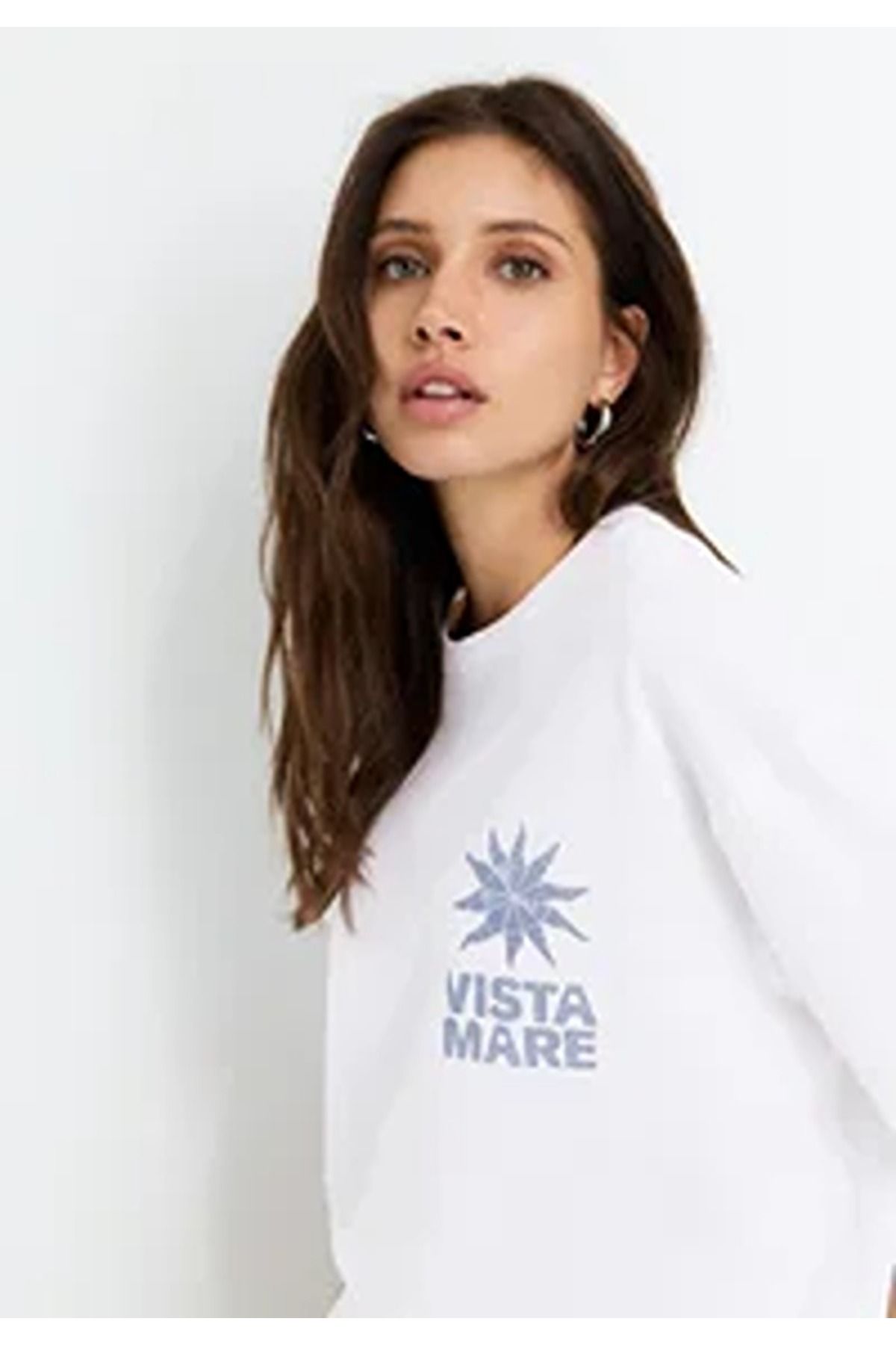 JANSO GROUP - KADIN PAMUKLU BASKILI KISA KOLLU TSHIRT 04