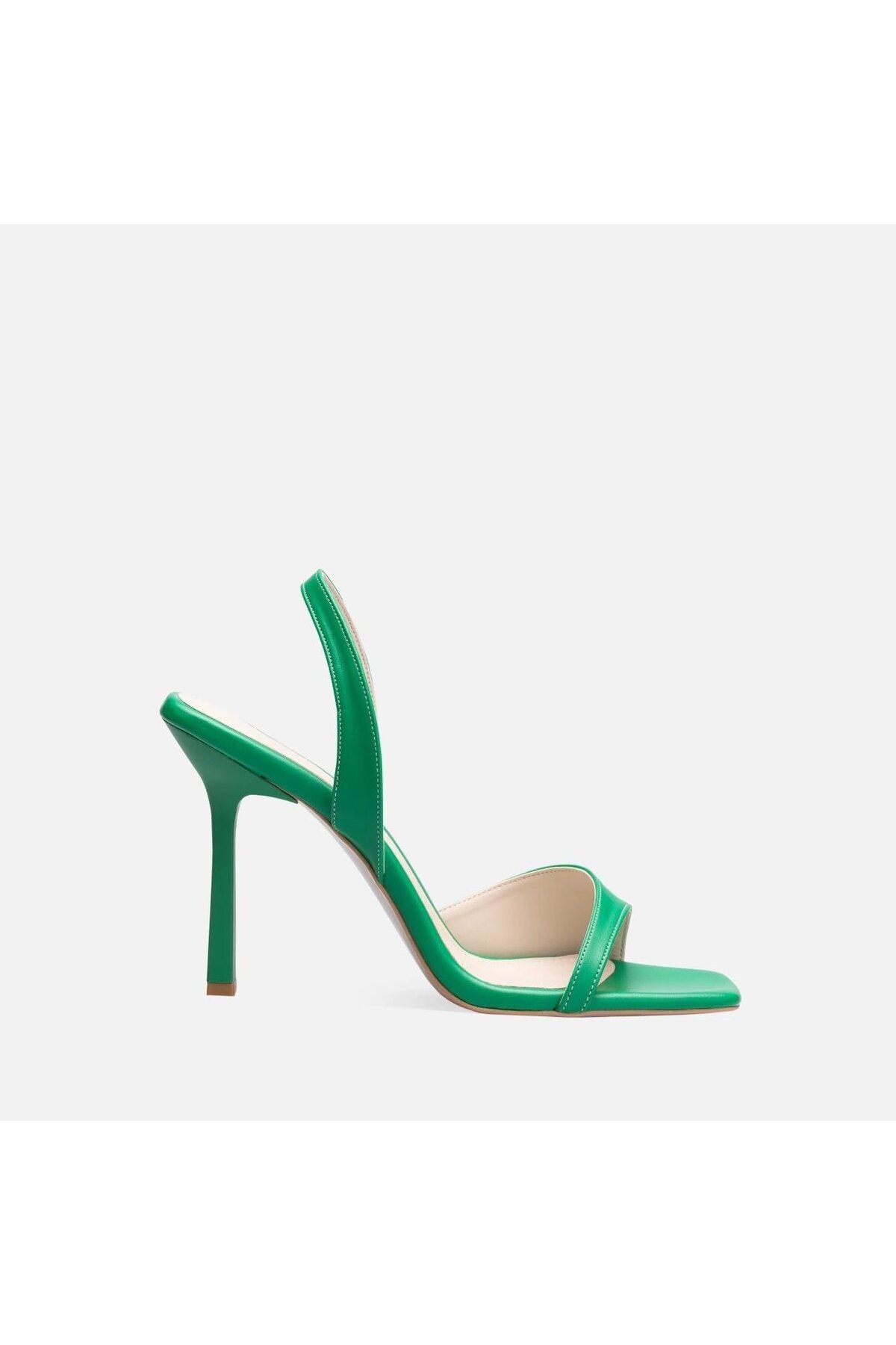Nil Shoes Orra Yeşil Cilt Topuklu Ayakkabı