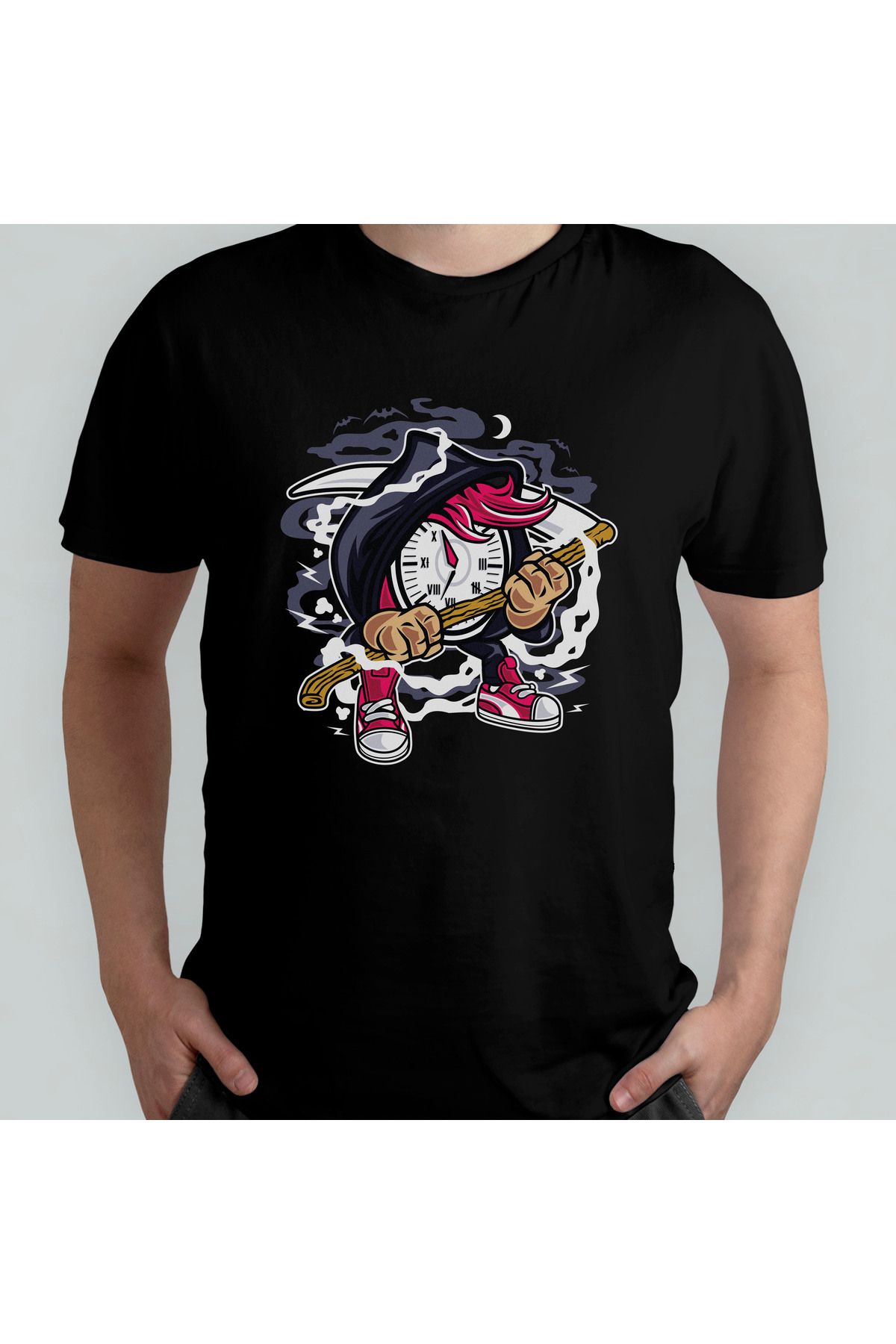 Pixxa Your Time Will Come Reaper Azrail Unisex %100 Pamuklu Bisiklet Yaka T-Shirt