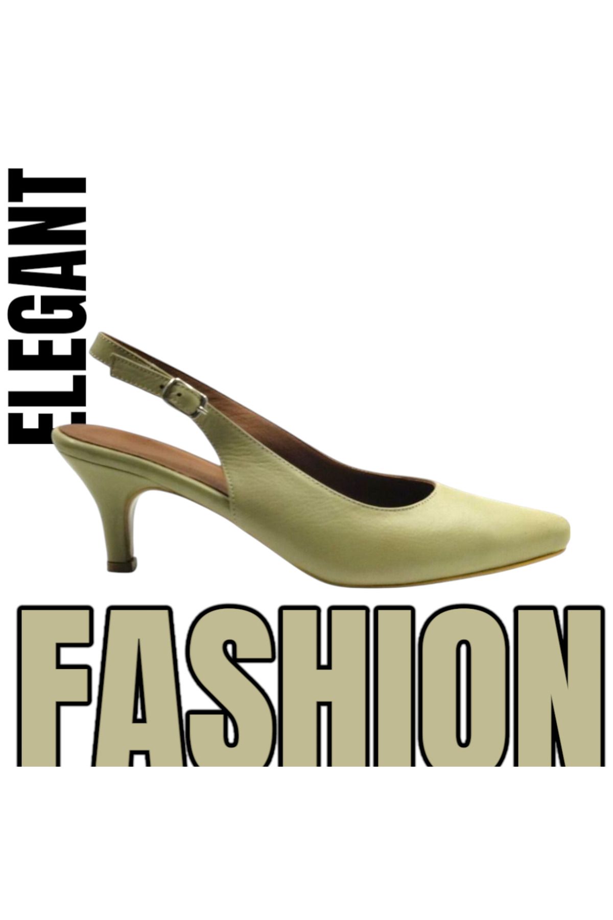 Escarpinshoes KADIN HAKİKİ DERİ ARKA AÇIK TOPUKLU GÜNLÜK VE ŞIK AYAKKABI