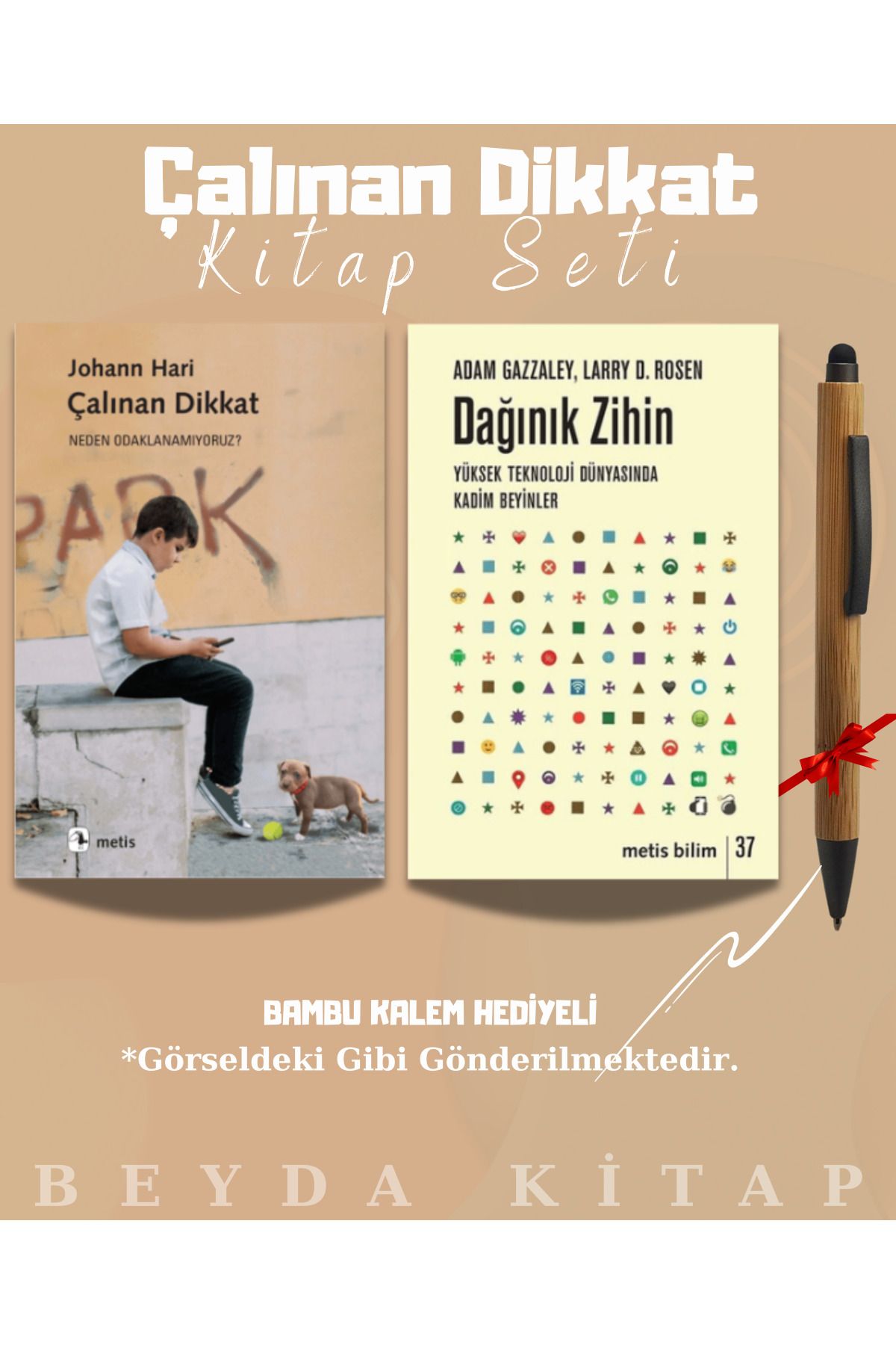 Metis Yayınları Çalınan Dikkat - Dağınık Zihin - Bambu Kalem Hediyeli - Kitap Seti