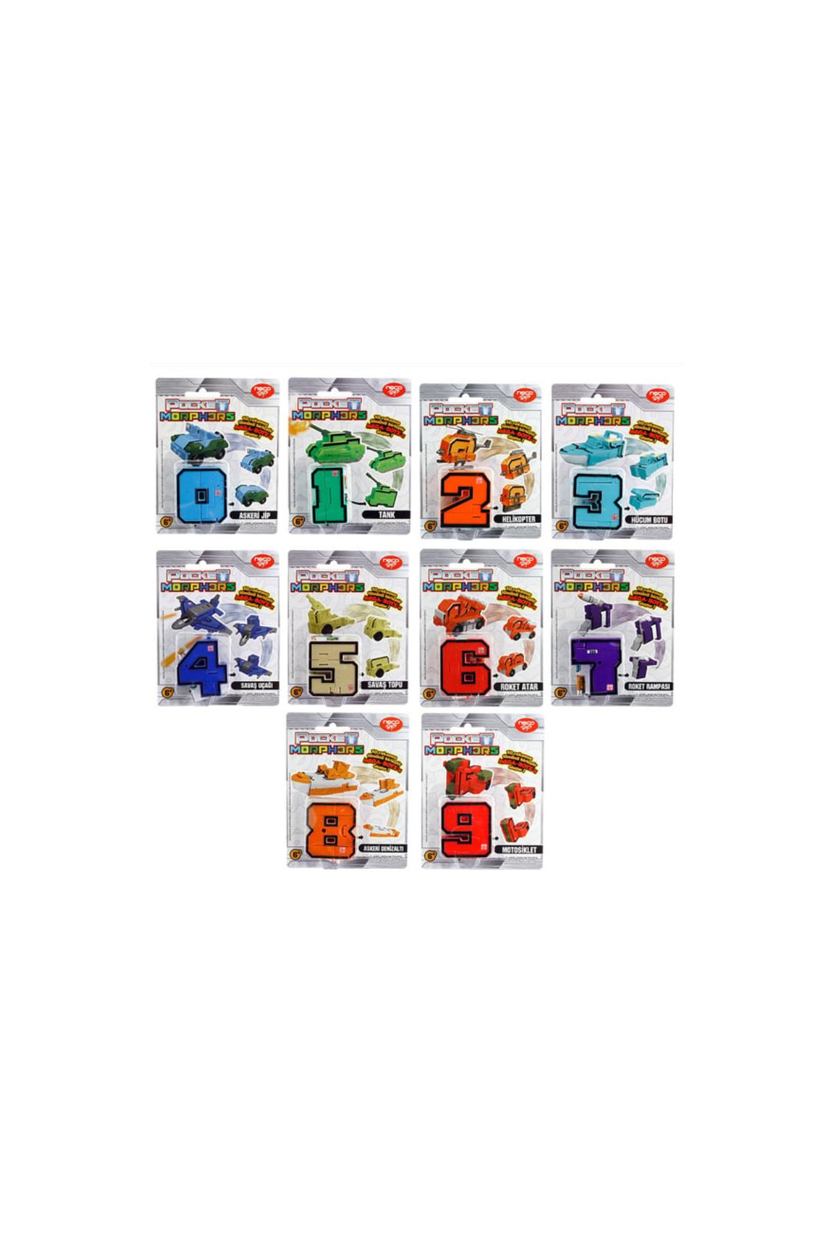 Pocket Morphers Dönüşebilen Numaralar 10'lu Set