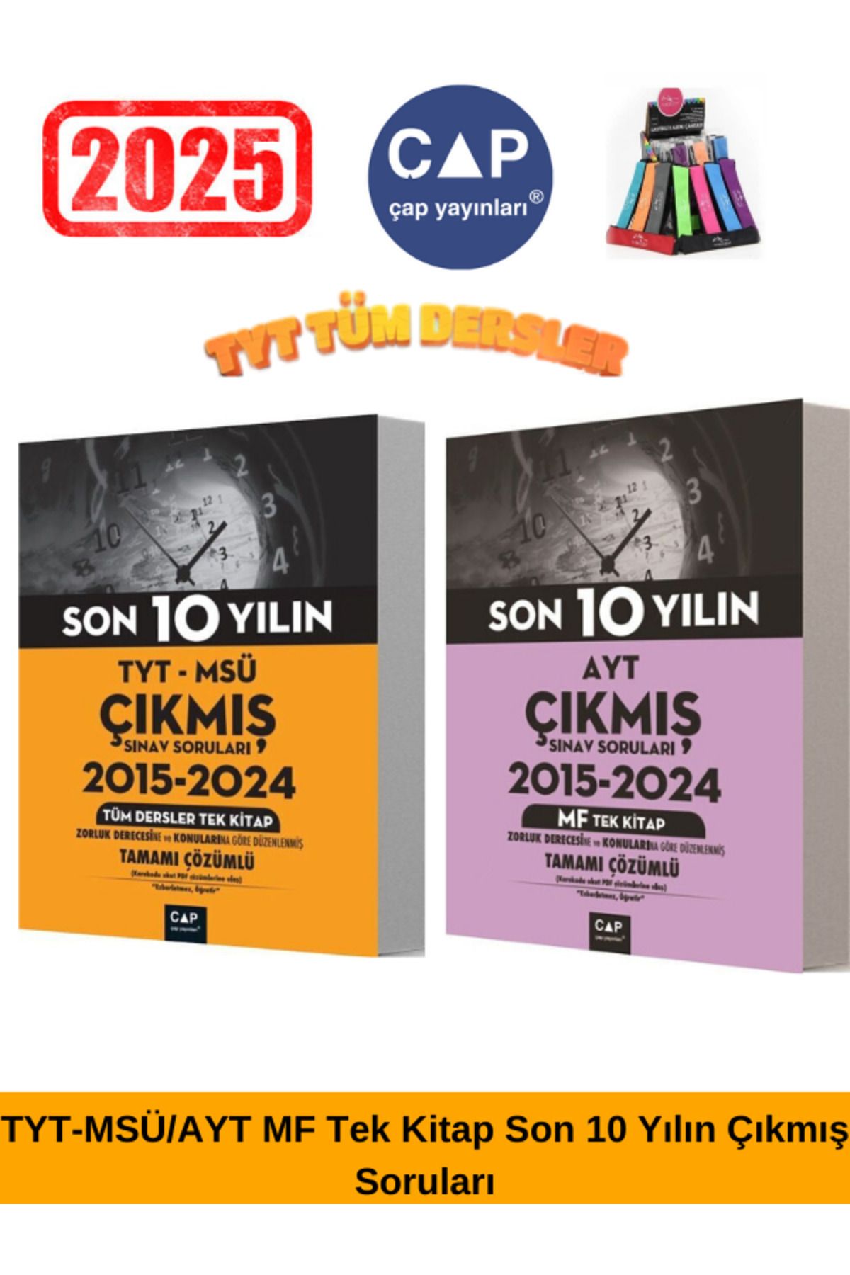 Ens Yayıncılık Çap TYT-MSÜ/AYT MF Tek Kitap Konu Konu Son 10 Yılın Çıkmış Soruları Çözümlü Seti+Kalemlik
