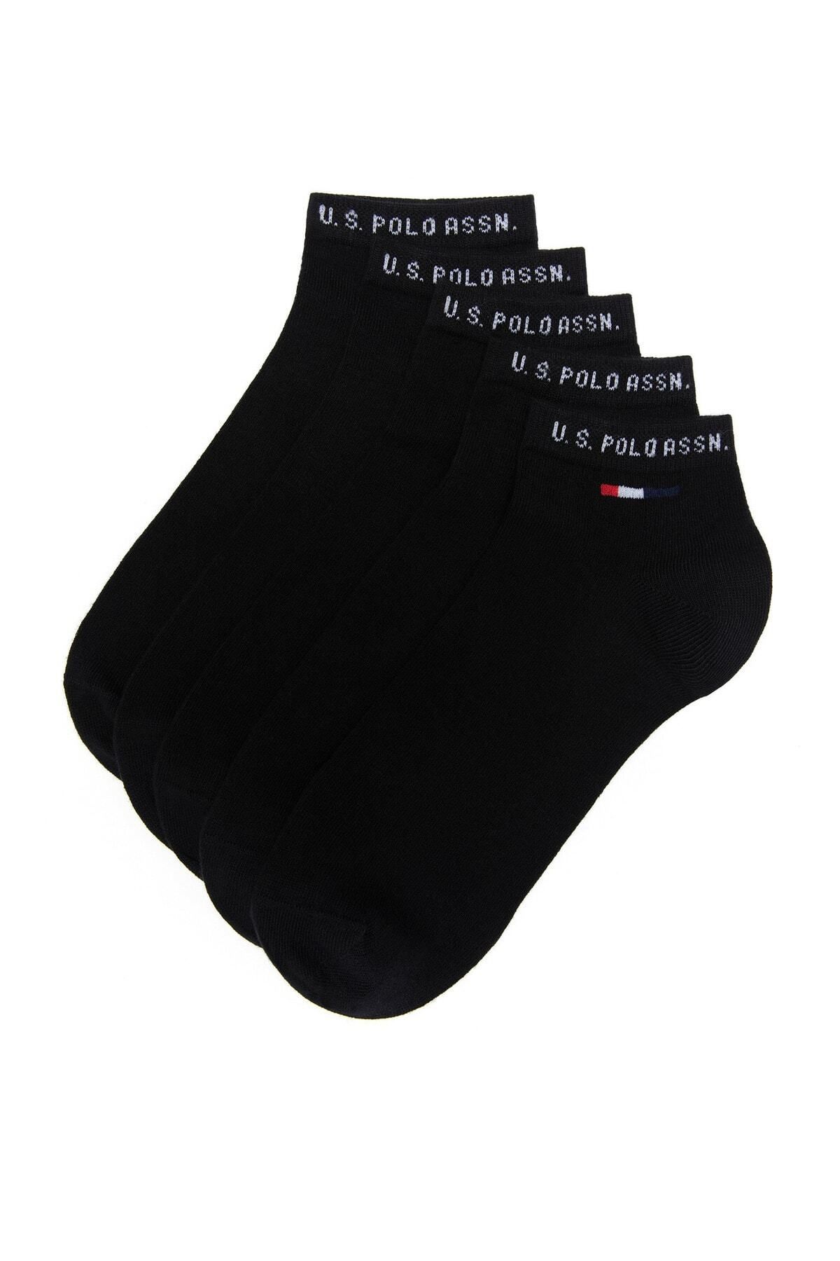 U.S. Polo Assn.-مجموعة من 5 جوارب سوداء - مقاس عادي - تصميم أنيق ومريح (للرجال/) 2