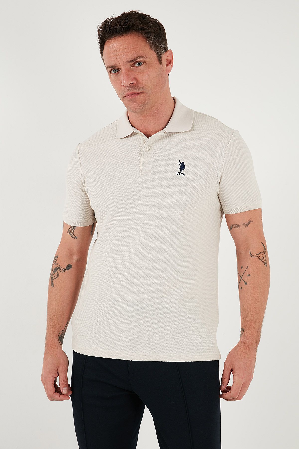 U.S. Polo Assn. U.S. Polo Logolu Pamuklu Regular Fit Düğmeli Polo Yaka T Shirt Erkek T SHİRT G081GL0112106339