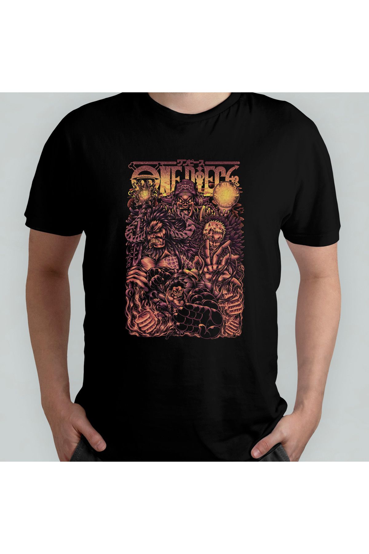 Pixxa One Piece Unisex %100 Pamuklu Bisiklet Yaka T-Shirt Model 14