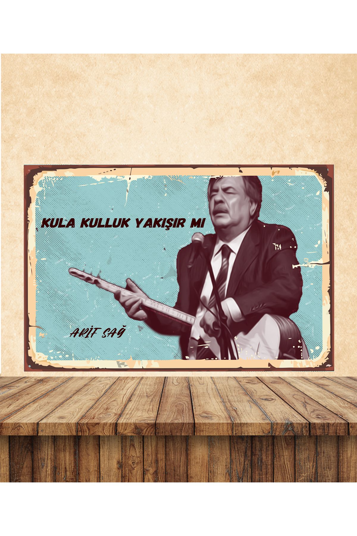TAKIFİX Arif Sağ Kula Kulluk Yakışır mı Temalı 20 x 30 CM MDF Tablo
