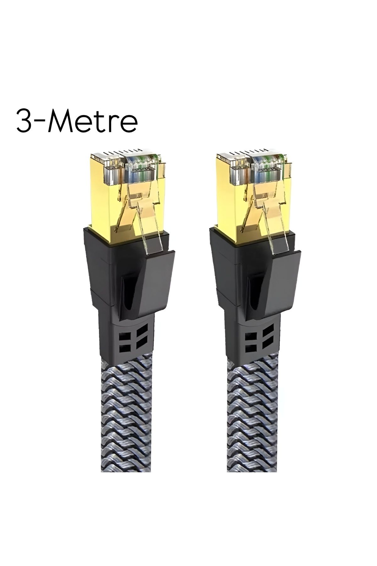 Aırstorr Cat8 LAN Kablosu Yüksek Hızlı 40Gbps 2000mhz Ethernet Kablosu Örgü Kaplama 1m 2m 3m 5m 10m