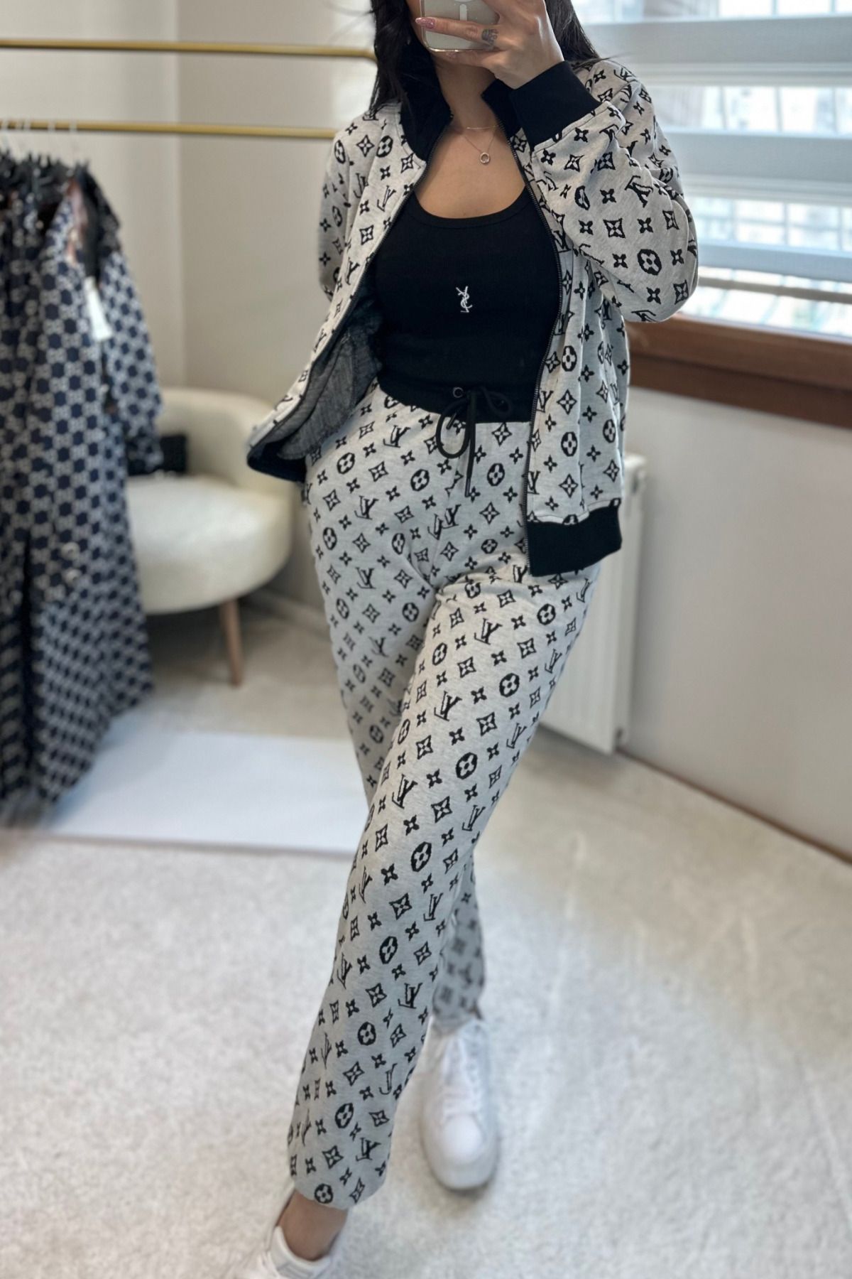 MoyStore Premium Eşofman Takım Gri Siyah
