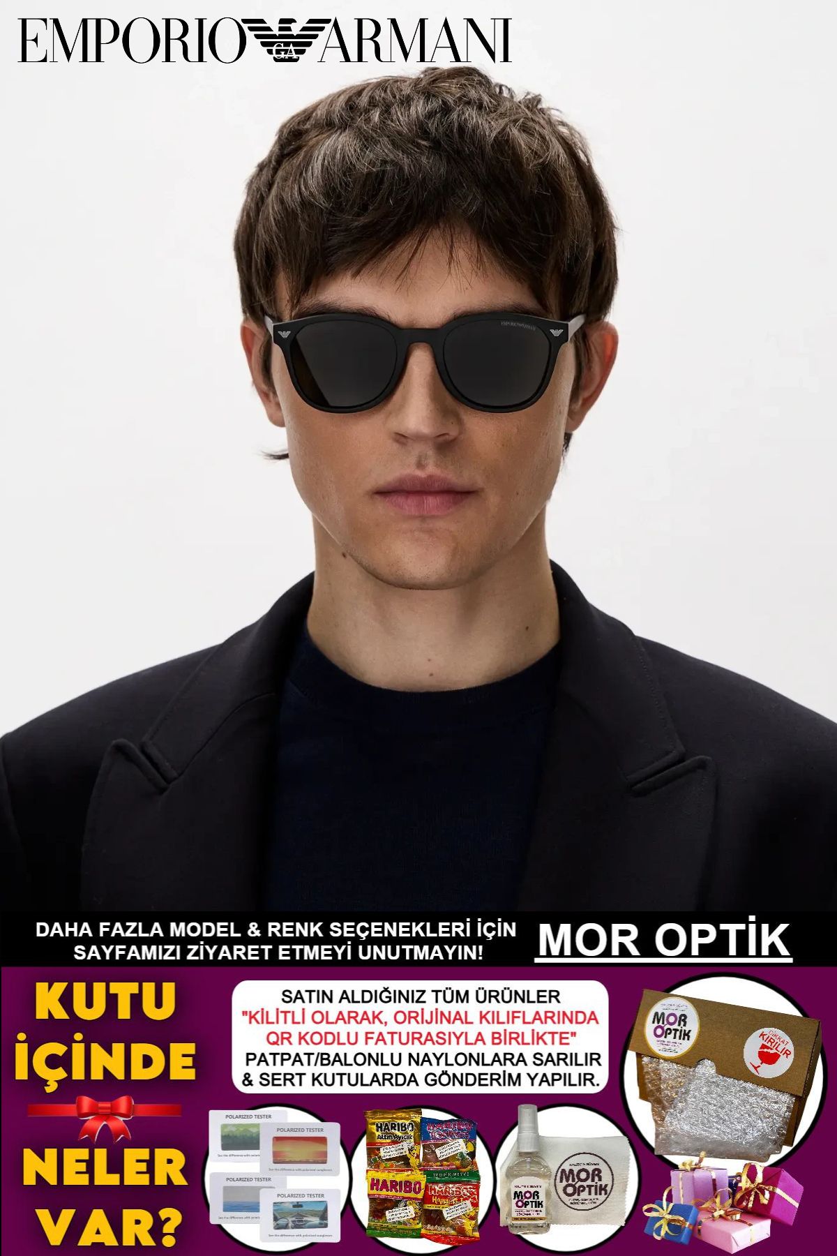 Emporio Armani EA4225U 53-20-145 3N "SPORTİF OVAL MODEL UNİSEX" MEDİUM SİZE