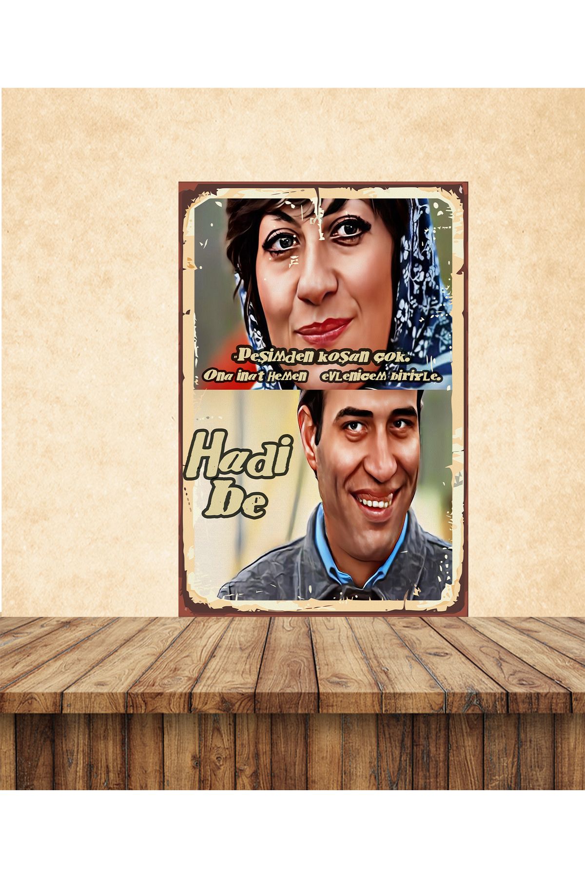 TAKIFİX Kemal Sunal Ayşen Gruda Çöpçüler Kralı Replikleri Temalı 20 x 30 CM MDF Tablo