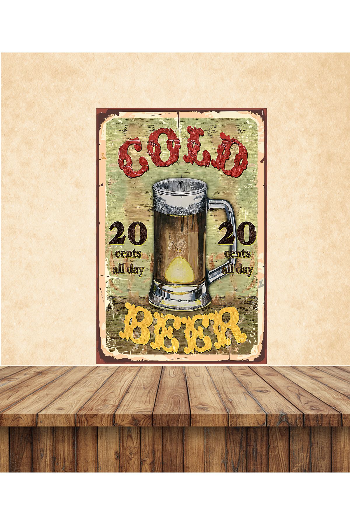 TAKIFİX Gold Beer Temalı 20 x 30 CM MDF Tablo