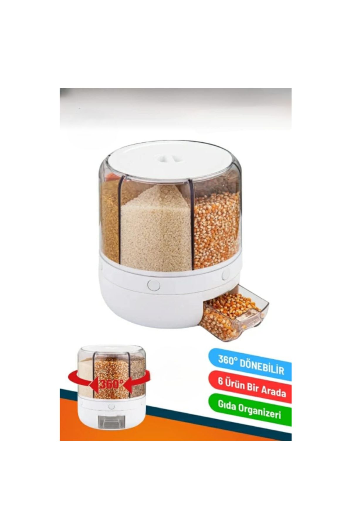 Seçkin Trend 360° Dönebilir 10 Litre Gıda Organizeri