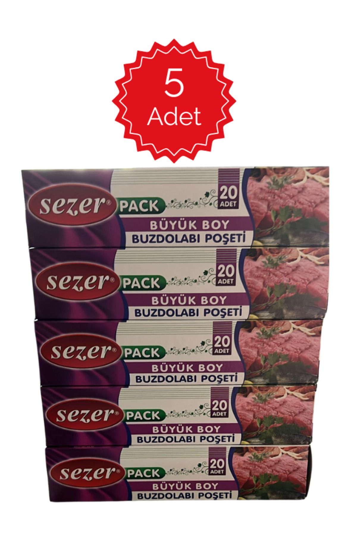 Sezer Pack Buzdolabı Poşeti Büyük Boy 5 Paket 20'li