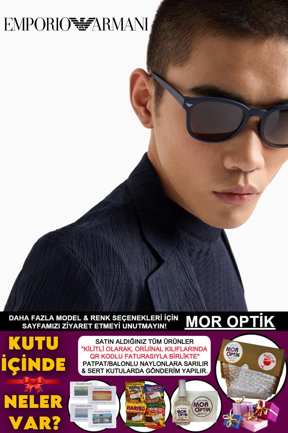 Emporio Armani EA4225U 53-20-145 3N "SPORTİF OVAL MODEL UNİSEX" MEDİUM SİZE