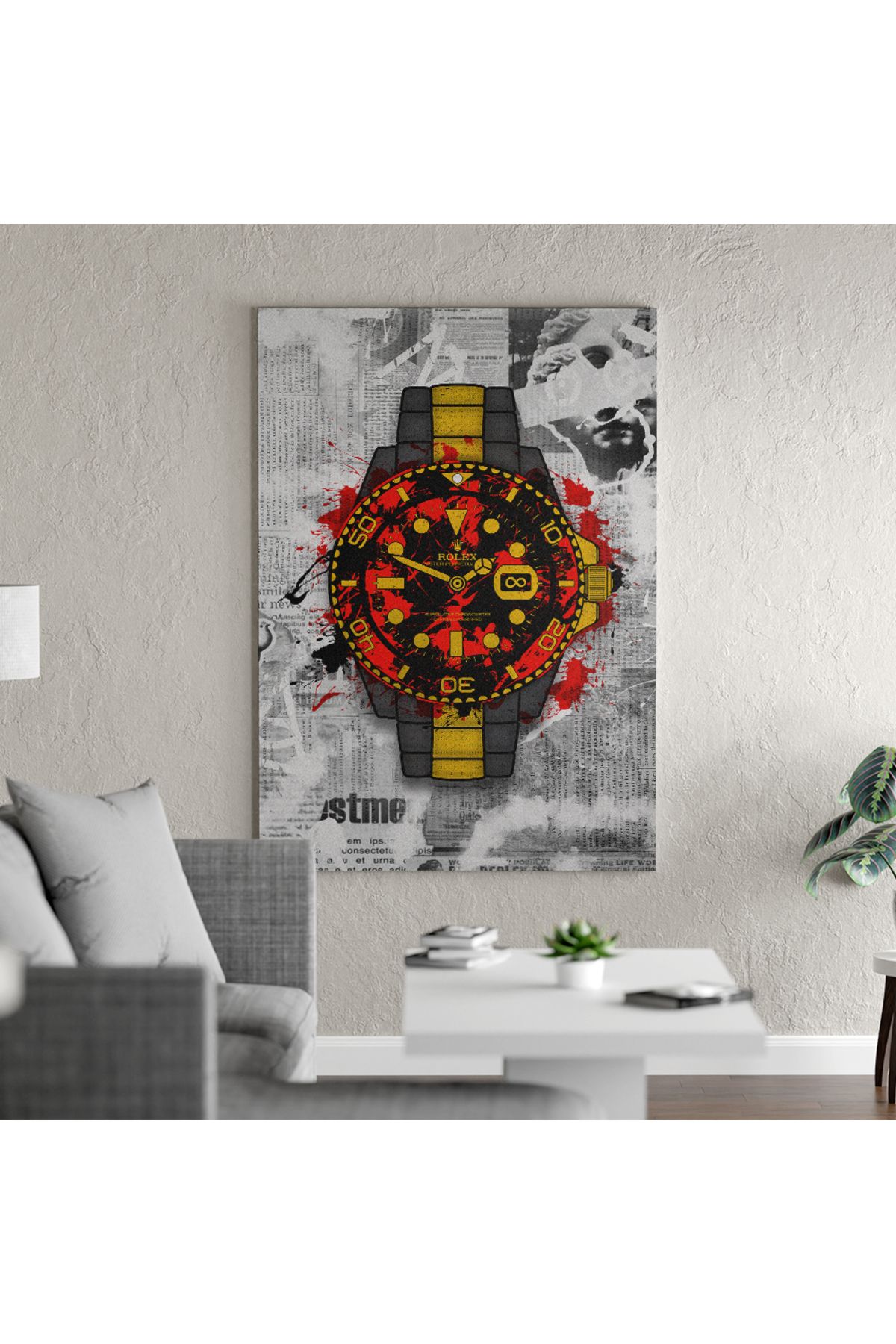 Yzc Store Lüks Saat Markası Kanvas Tablo | Saat Temalı Modern Sanat Poster | Lüks Tablo