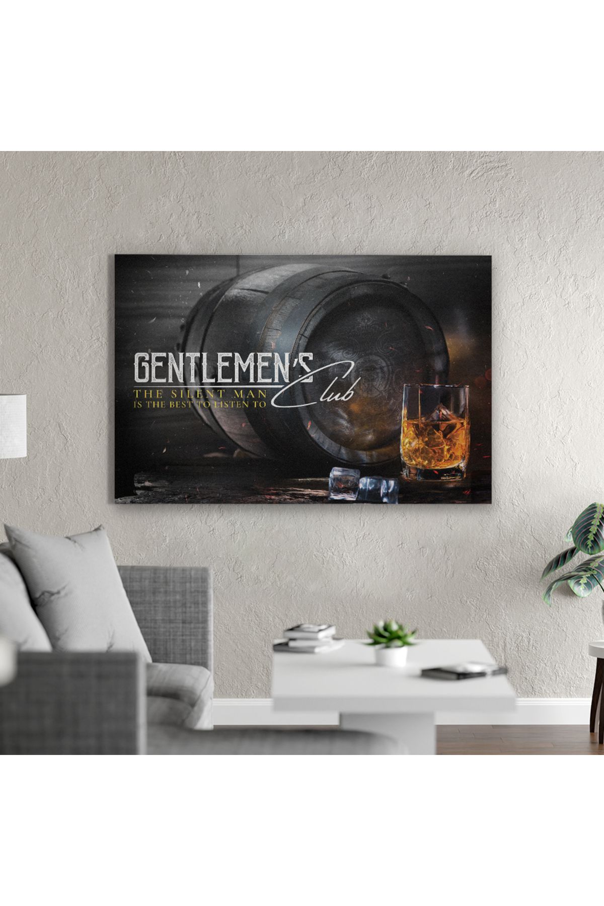 Yzc Store Viski Temalı Klasik Bar & Kulüp Tablosu | Gentlemen’s Club Kanvas Tablo