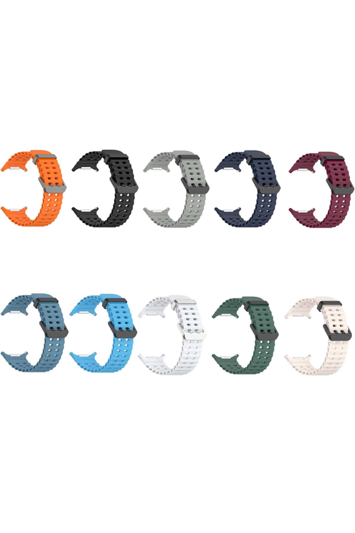 REDz Accessories-Curea Ocean Wave, design sport, compatibilă cu Samsung Galaxy Watch Ultra 47mm, silicon, albastru marin 3